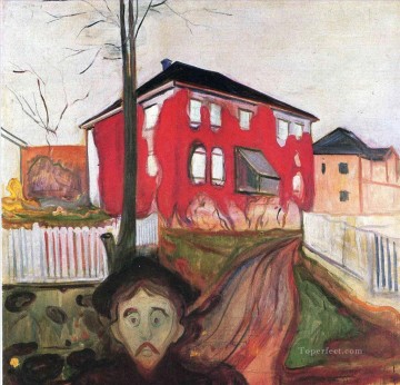 抽象的かつ装飾的 Painting - レッドバージニアクリーパー 1900年 エドヴァルド・ムンク 表現主義